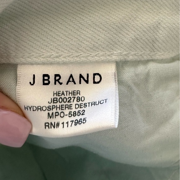 J Brand HYDROSPHERE Heather Destruct High-Rise Slim Straight Leg Jean - Picture 14 of 15